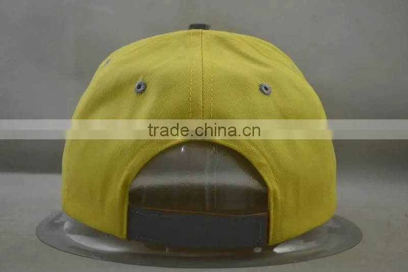 safety hat with light reflecting 3M cap neon yellow and silver hat