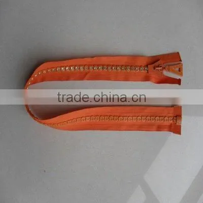 Orange Diamond Plastic Zippers