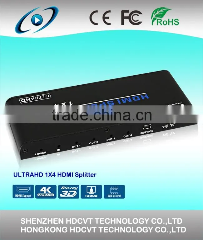 1x4 HDMI 4K2K Splitter with 1080P 3D ULTRA HD Support , HDV-A14
