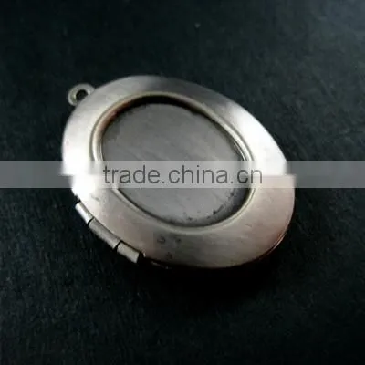 13x18mm oval bezel tray setting vintage antiqued brass silver photo locket pendant charm DIY supplies 1123012