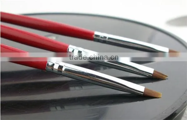 3pcs Red fashion makeup Nail art brush