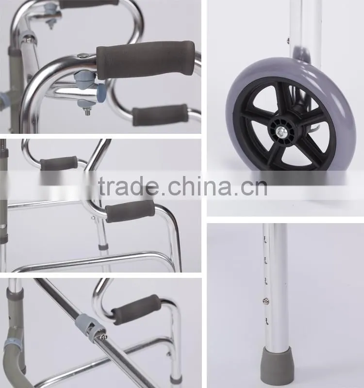 CE FDA approved aluminum foldable walking frame elderly rollator walker