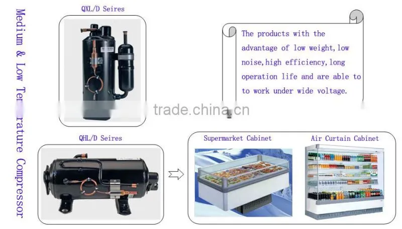 Rotary Compressor Refrigeration Compressor For Cold Rooms supermarket cabinet display showcase