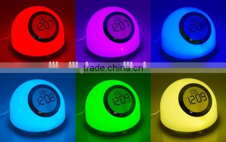 Multi Color led touch light with Digital Alarm Clock Lava Lamp 7 Color Chaning Night Light Touch Led Desk Table Lamp
