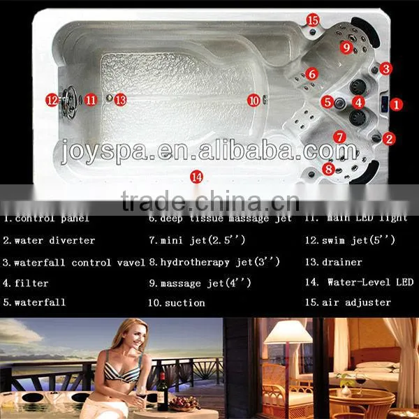China wholesale glass window swimming pool with powerful jets (JY8603)