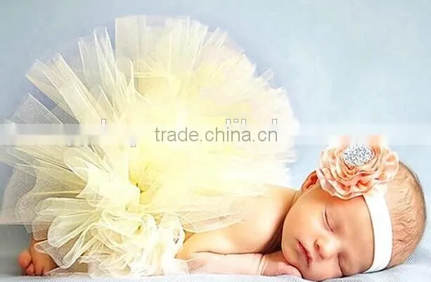 Baby tutu dress matched boutique headband baby photography props designed for newborn baby