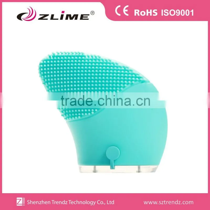 Build-in Li-ion Battery Rechargeable Silicone Facial cleansing vibration brush