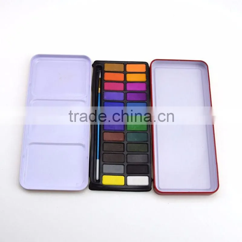 factory wholesale 24colors watercolor paint set artist painting set for children