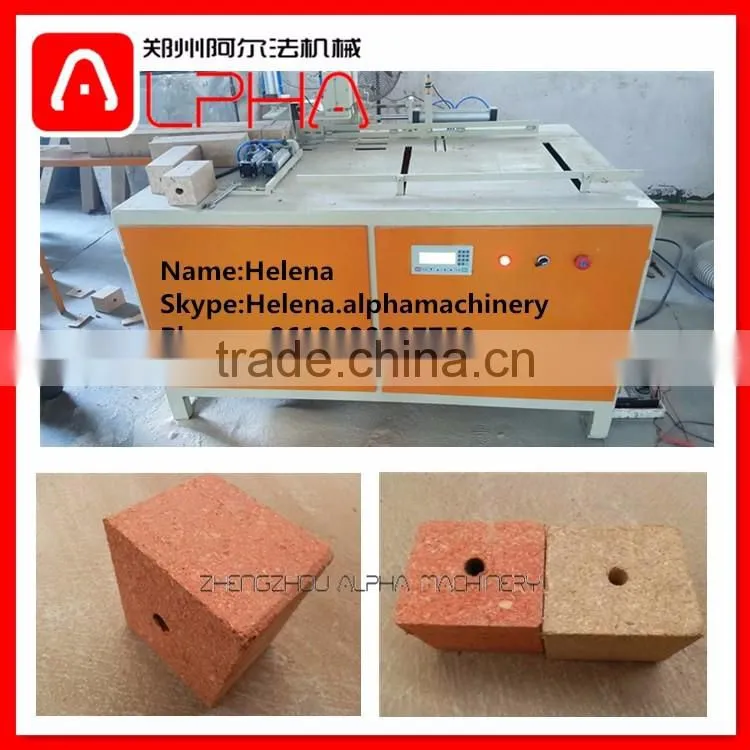 Automatic wood log cutting machine sawdust wood block making machine