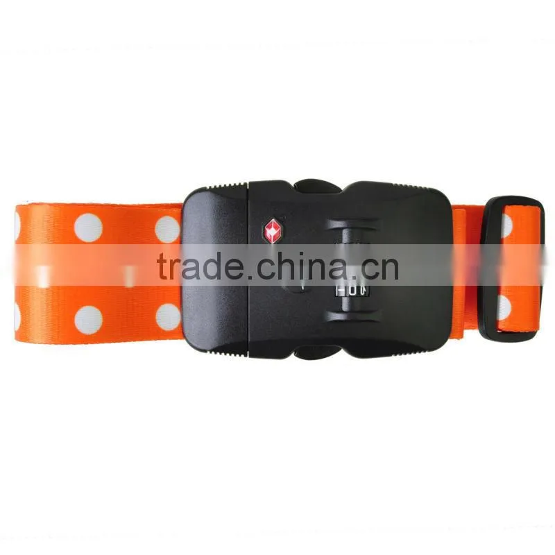 2017 Best selling 2m 3-Dial Luggage Cases safe belt/strap with TSA Lock