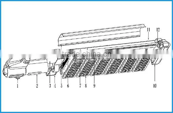 VLT manufacturers high power extruded heatsink 180w led street light with meanwell driver