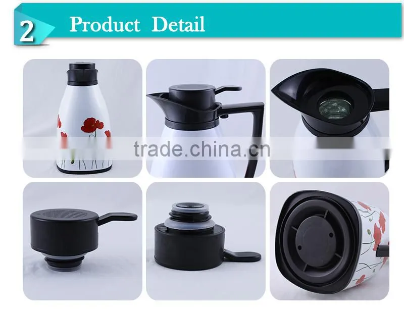 Unique Square Shape Flower Pattern Glass Thermos Tea Pot (JGHH)