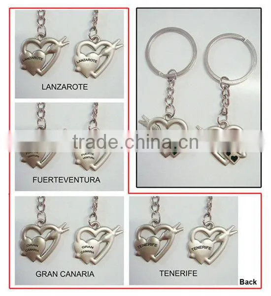 Heart shape cheap promotional keychains