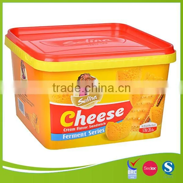 pp plastic biscuit IML plastic container