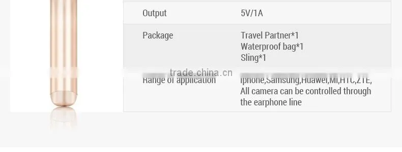 2016 Profession Design Enhancing Light Selfie Stick with Power Bank Portable Monopod with Mirror
