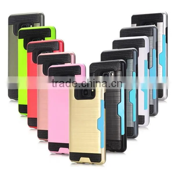 Drawbench phone case with card slot phone hull TPU + PC material back cover for Samsung Note 7