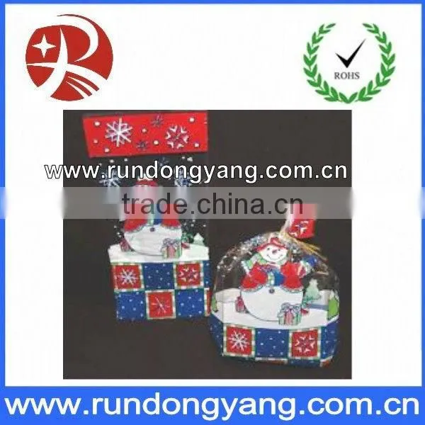 Cheap and fine plastic christmas gift bag printed with snowman