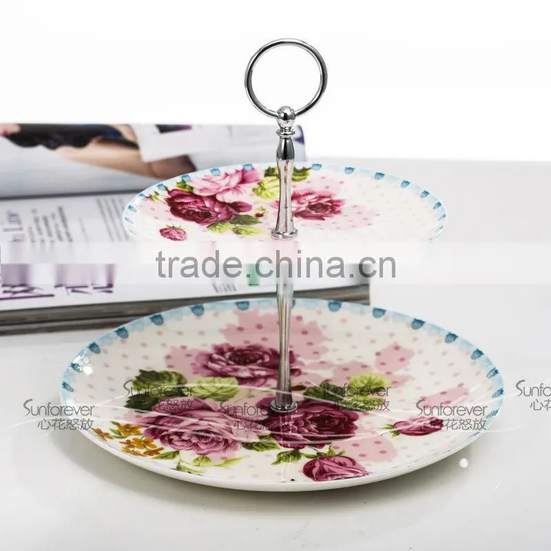 Hot Sale Porcelain Double Cake Dinner Plate