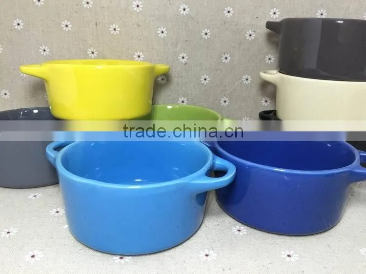 Stocked ceramic Soup pot Milk Pot bakeware bowl with handle