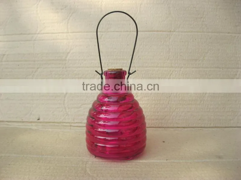 3 sizes Colored glass wasp trap hanging glass bee catcher, glass pest catcher