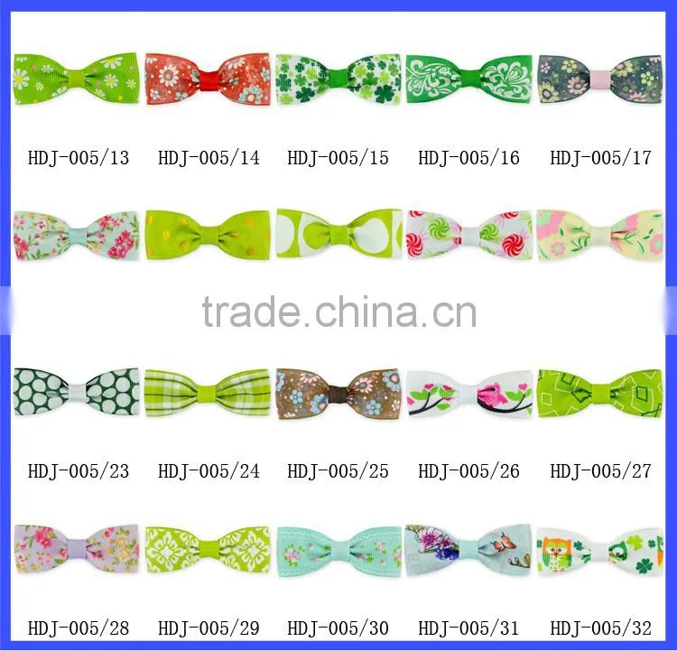 100% Polyester Green White Little Girl hair bow clip one size fit most