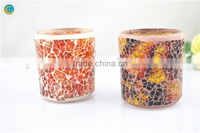 cheap colorful mosaic glass candle holder