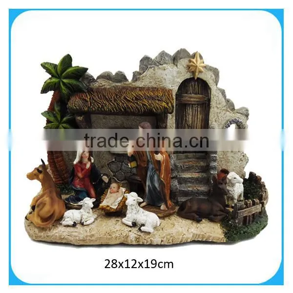 polyresin jesus nativity set manger