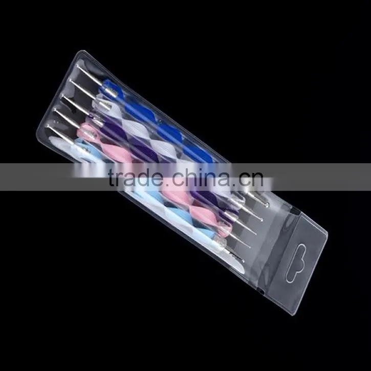 5 PCS 2-way Marbleizing Nail Art Tools Dotting Painting Pen
