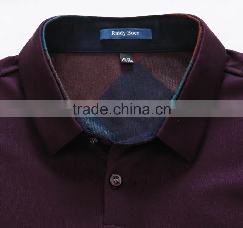 mens wholesale slim fit solid cotton long sleeve polo t shirt