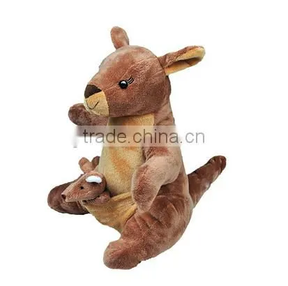 Mom and baby plush toys custom stuffed kangaroo baby kangaroo plush toy