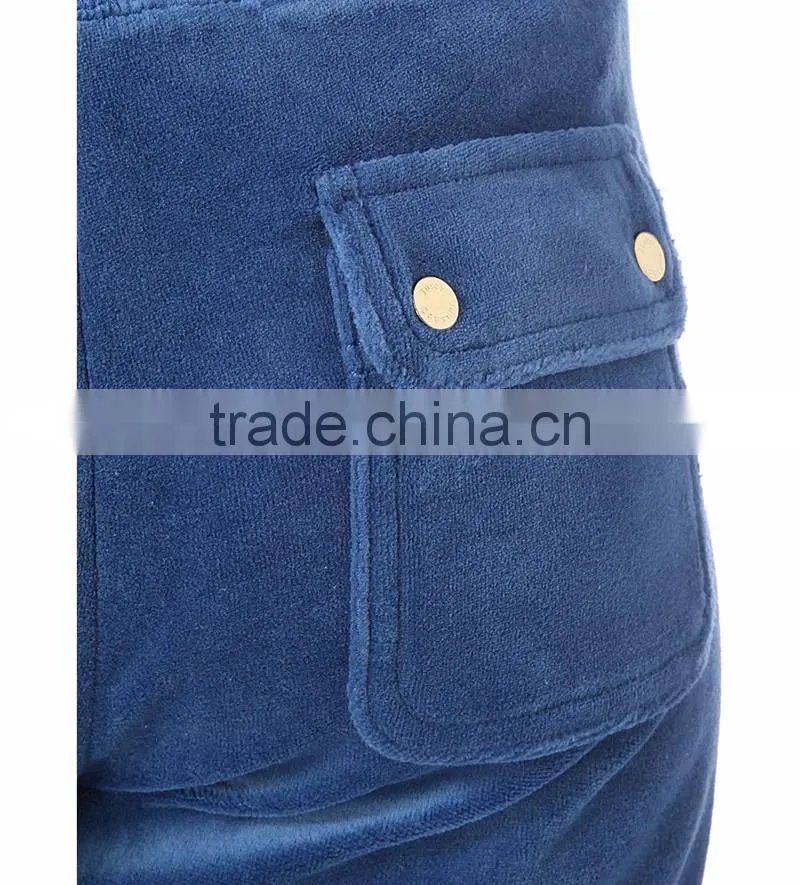 custom beaded design cotton wholesale casual sport outdoor fashion ladies velvet jogger pants for women