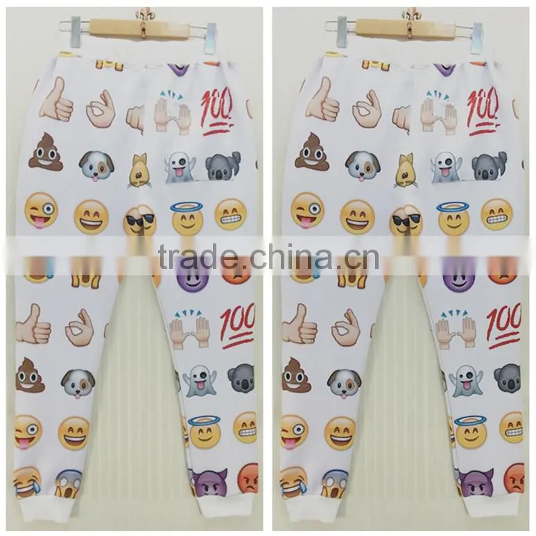 Fashion popular custom printed men emoji jogger pants