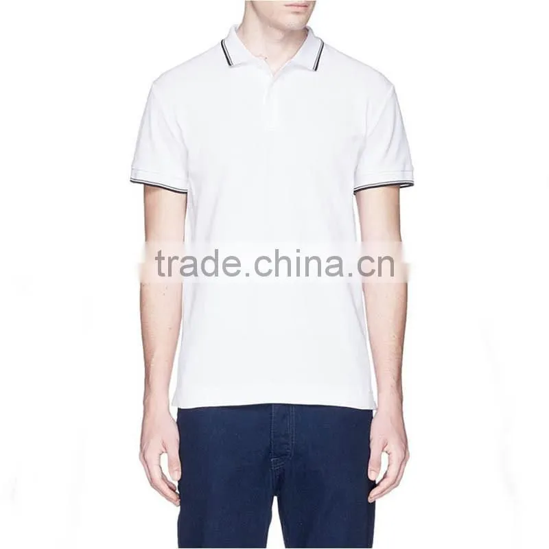 China wholesale blank white polo shirts cheap double collar polo shirt