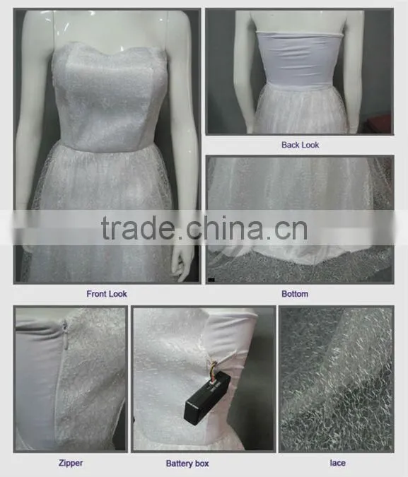 Expensive bridal flash wedding dress 2014 led light dress