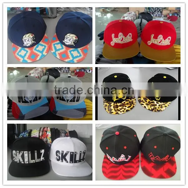 Yellow black white leather patch fashion custom 5-panel wool cap