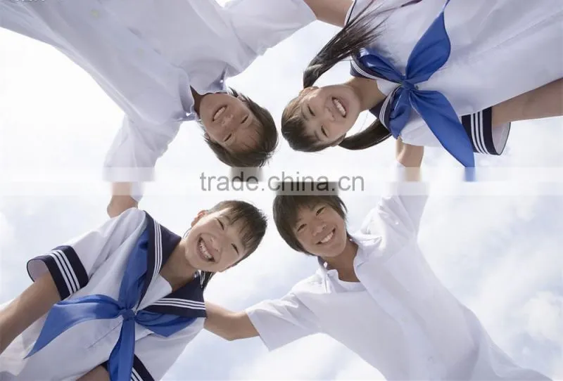 Juqian school uniforms Japanese college Girls Navy Uniforms white shirt and short skirt