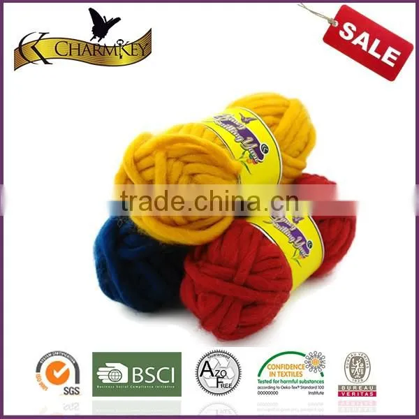 Charmkey wholesale hand knitting yarn acrylic polyester thick roving yarn for hats