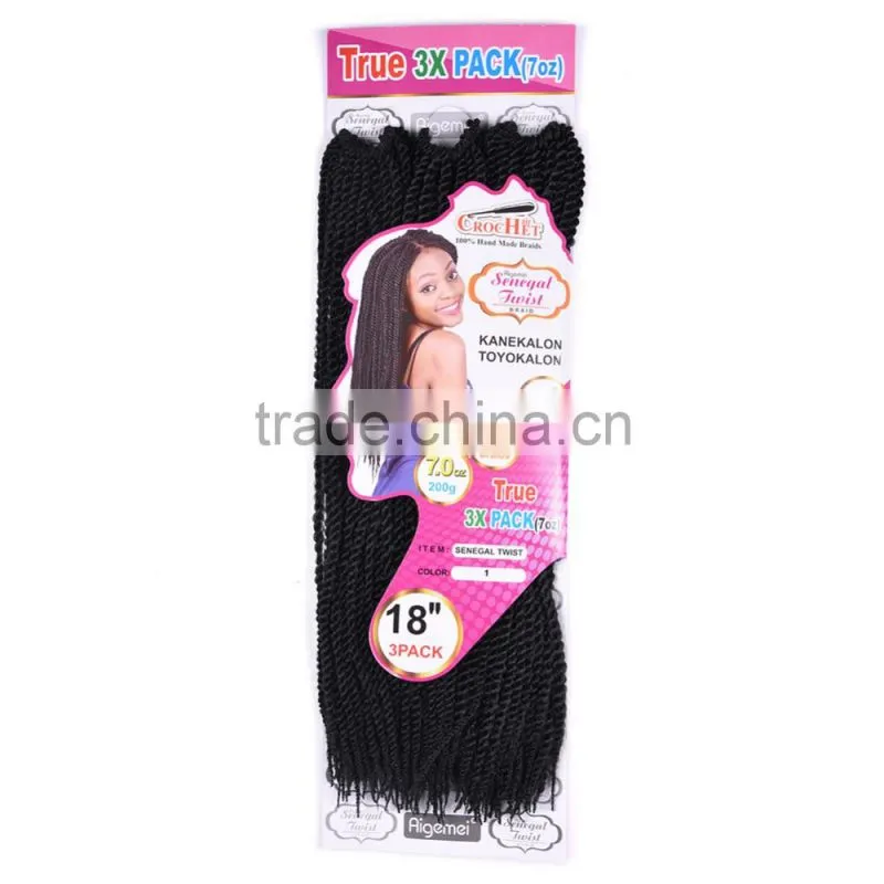 2016 3X Pack Twist Crochet Braiding Hair Synthetic Hair, Synthetic Jumbo Hair Braiding, senegalese twist braids 201g