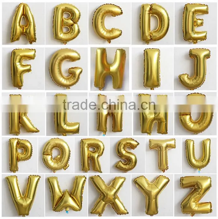 32 inch gold silver color foil letter balloons for party decoration