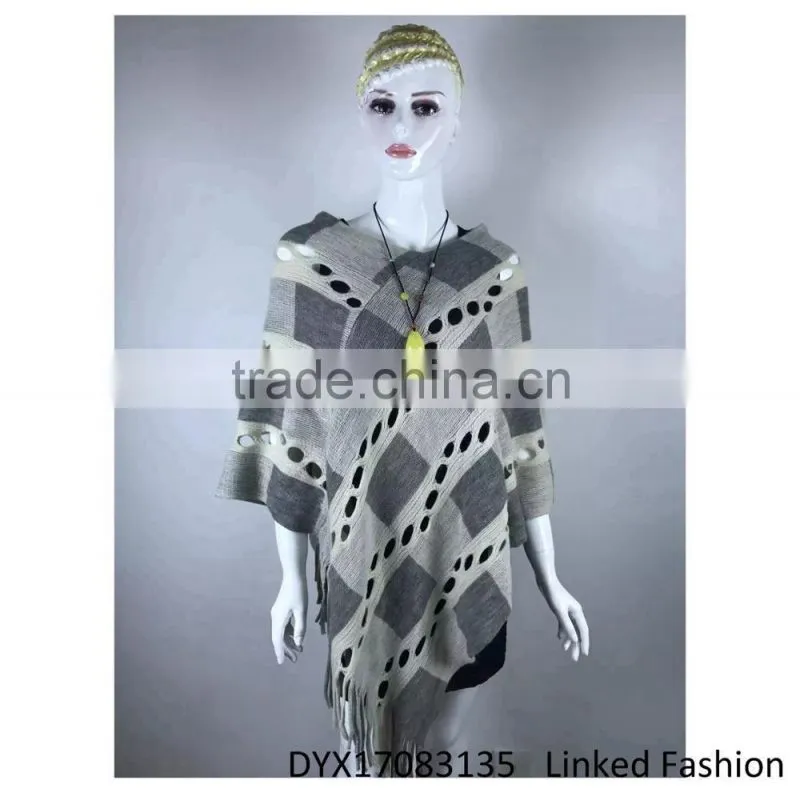 Classtic design warm soft cashmer ponchos hours For winter