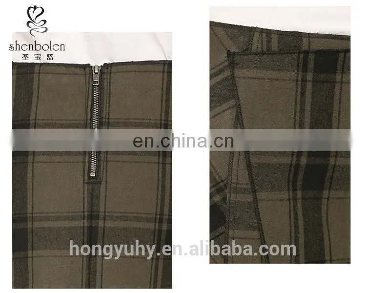 Cotton mini skirt, fashion girl's plaid mini skirt 2014