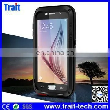 High Quality Powerful Style 2 Full Body Metal Aluminium Gorilla Glass Hybrid Case,Waterproof Case for Samsung G9200 Galaxy S6