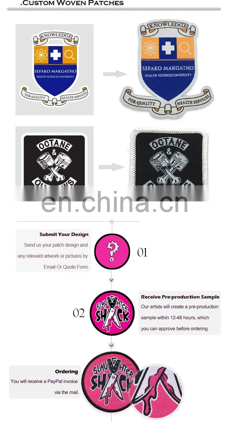 china factory directly custom digital printed woven patches