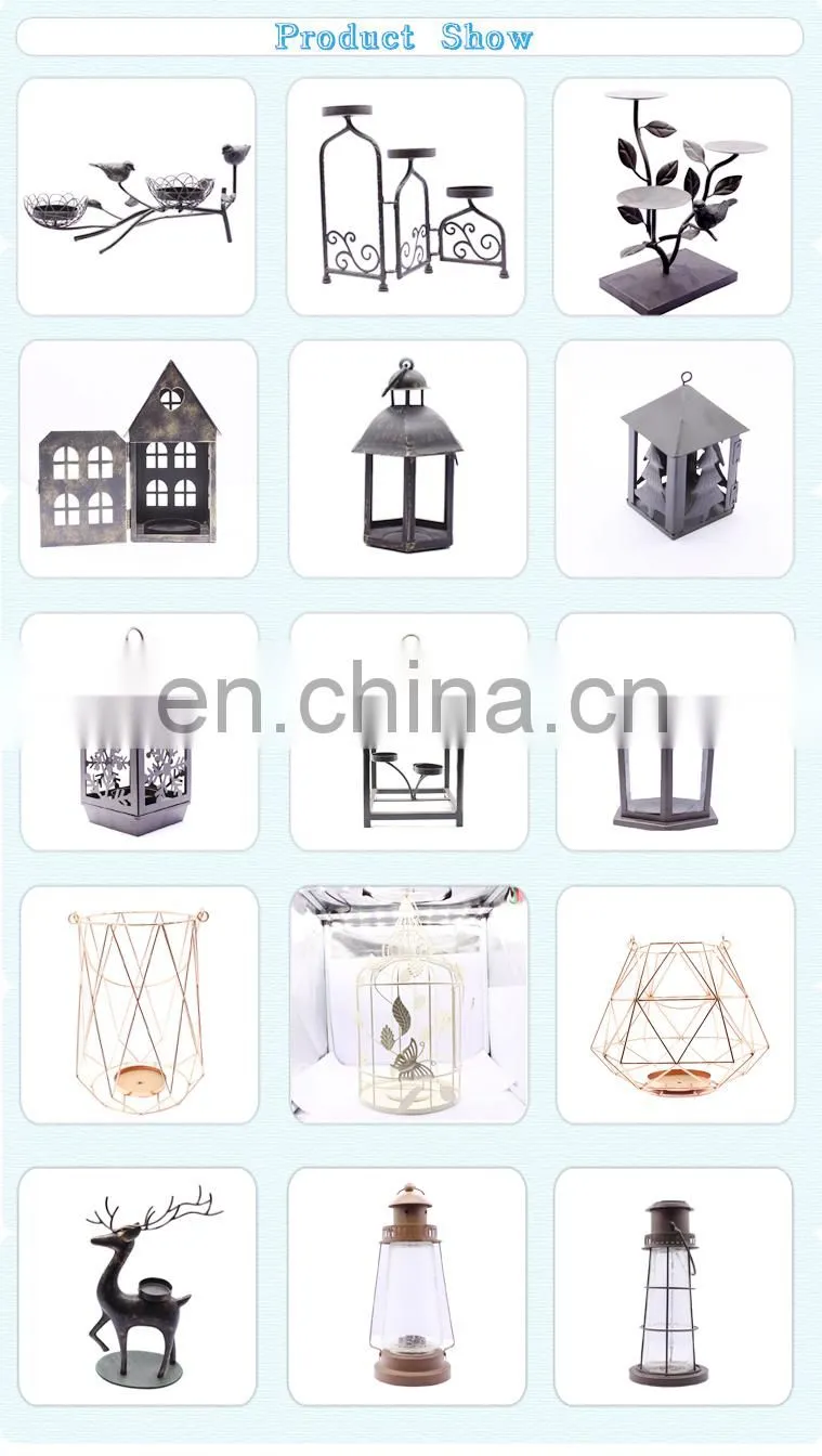 Popular Competitive Price Long Stemmed Metal Hanging Glass Tea Light Hexagon Candle Holder