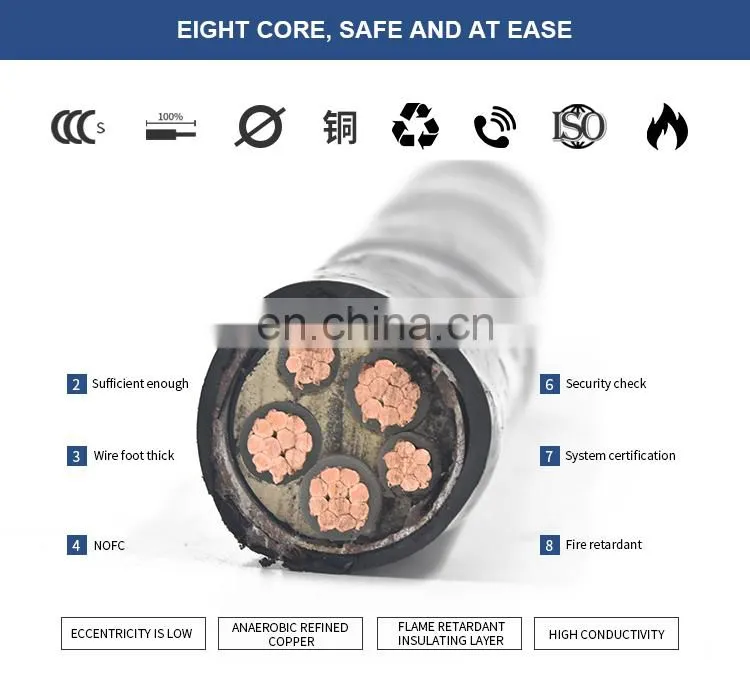4 Core copper YJV22 3*70+1*35 electric power wire cable