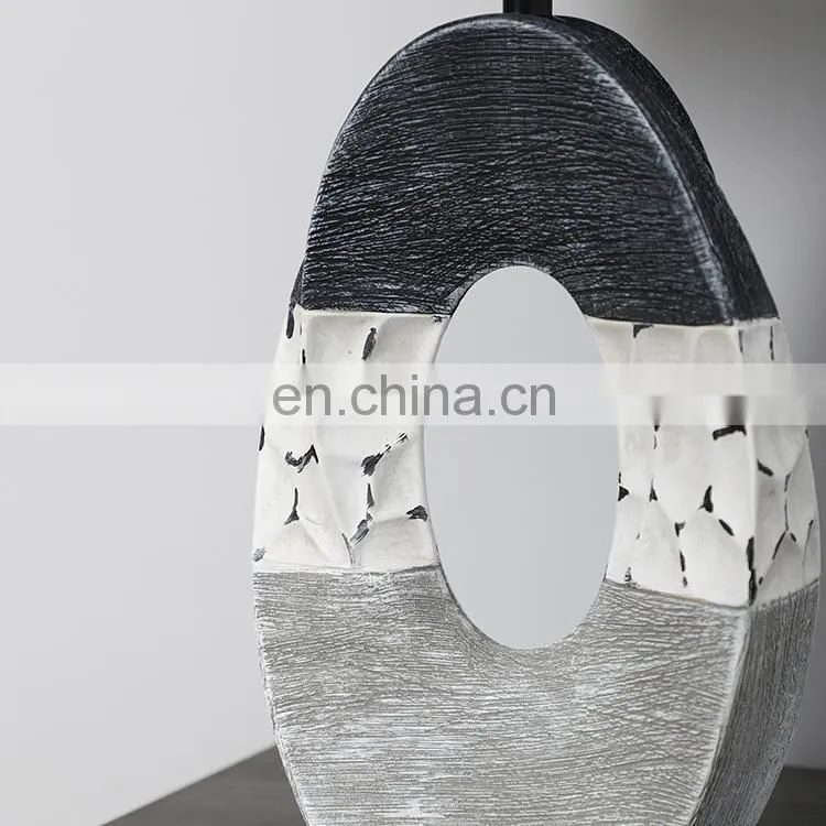 Modern art style grey and white base bedroom ceramic desk lamp for hotel