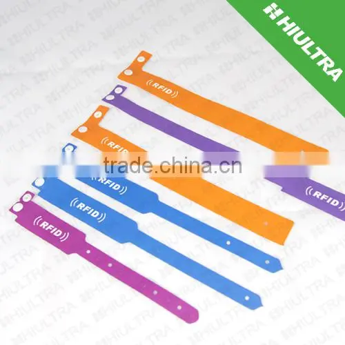 UHF Disposable TYVEK rfid bracelet tag One-time TYVEK RFID Bracelet tags tracking