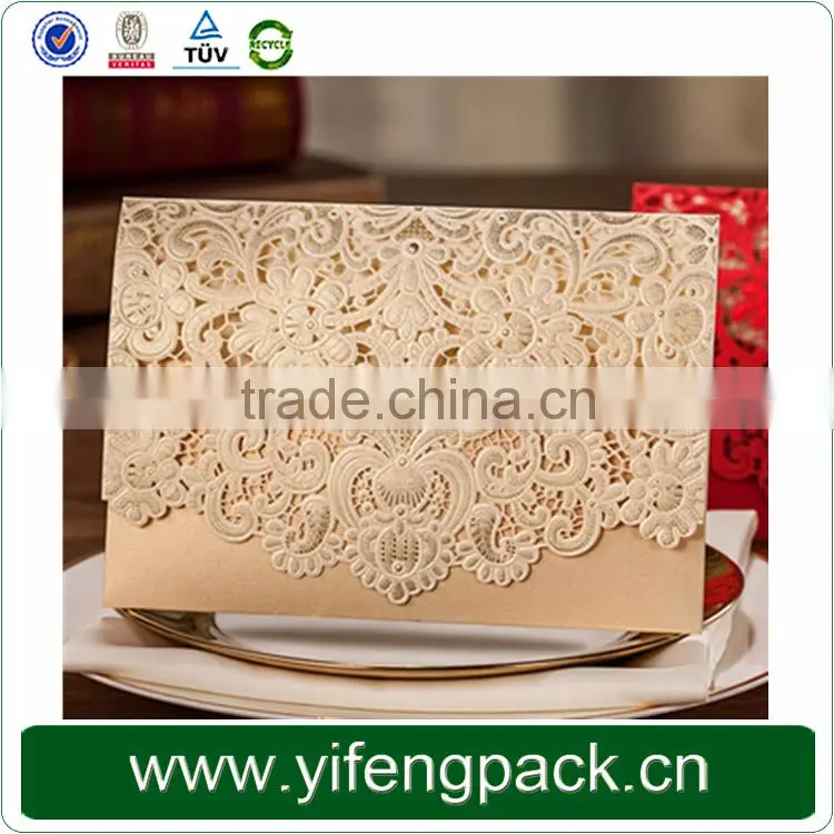 2015 latest wedding card design,handmade gold wedding invitation card