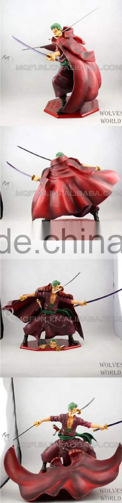 MINI QUTE 23 cm pirate Japanese anime one piece action figure Roronoa Zoro Solon change head brinquedos boys in box NO.MQ 071