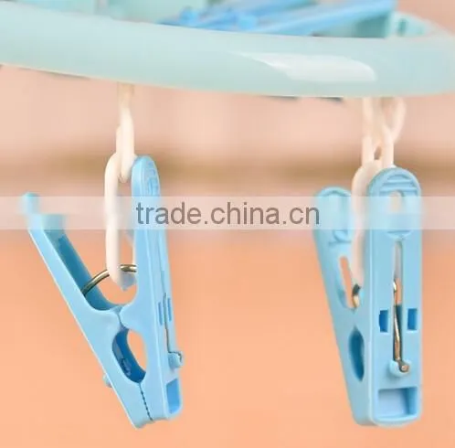 hot sale color plastic cloth hanger peg drying racks (8 Clips)